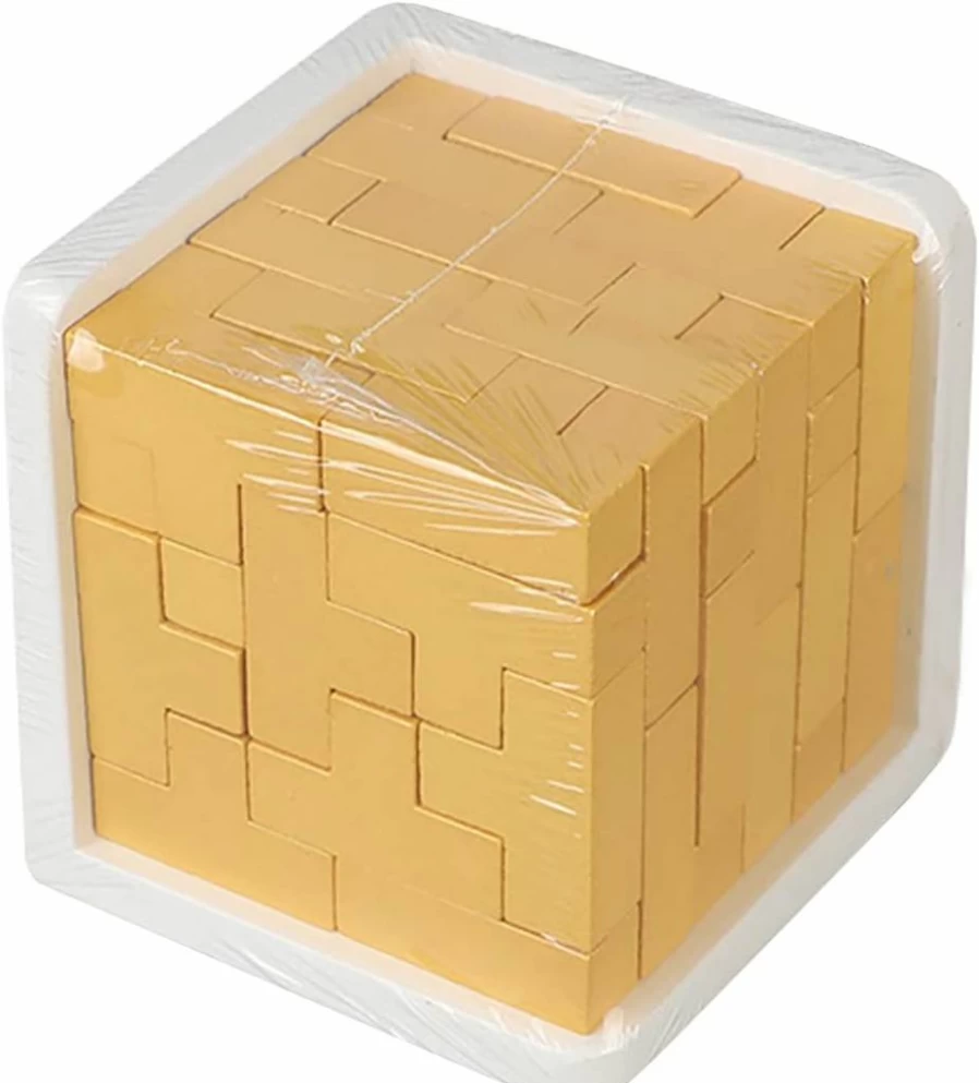 Ahyuan Wooden T-Shaped Puzzle Cube - Brain Teaser Game for Kids & Adults, Educational Logic Toy for Stress Relief, Fun Learning Gift for Teens & Children