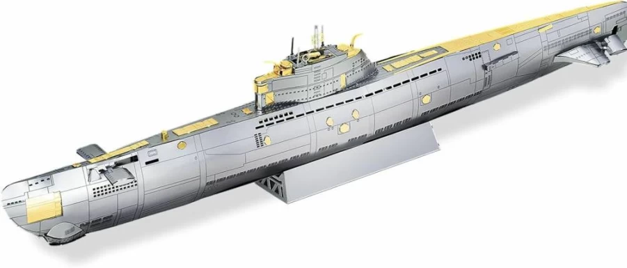 Piececool 3D Metal Puzzle - 300 Pcs Richelieu Battleship DIY Model Kit for Adults, Military Warship Building Set for Anxiety Relief & Gift Giving