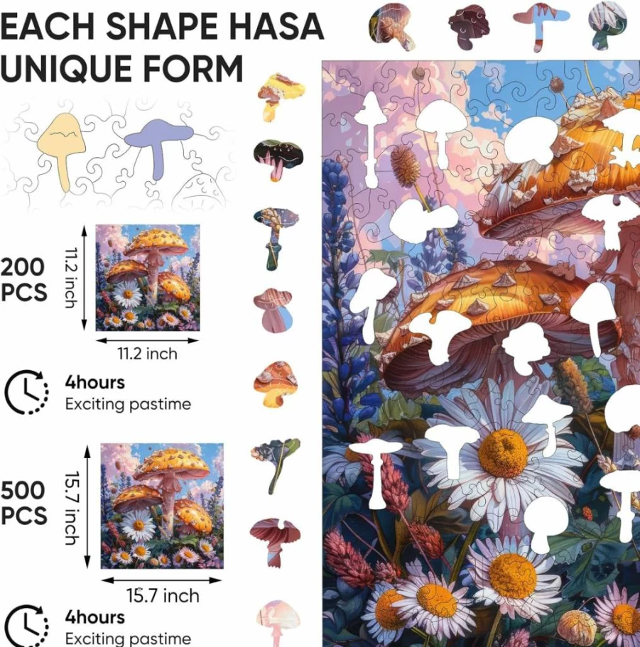 Jiroinlly Wooden Tree of Life Puzzle for Adults - Challenging Brain Teaser Game, Unique Shaped Interlocking Pieces, 11.2x11.2 Inch Medium Difficulty, Beautiful Gift Box for Family & Friends