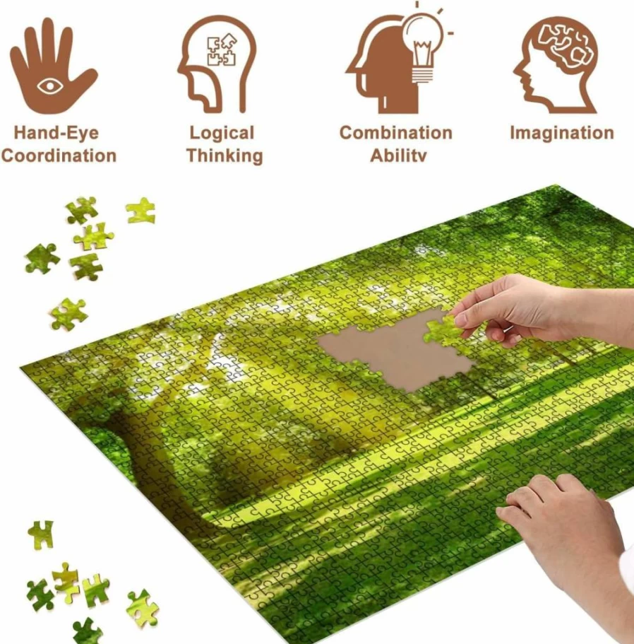 VETEB 500-Piece Wooden Jigsaw Puzzle for Adults - Sunrise Park Scenery, Family Educational Game, Home Decor Gift