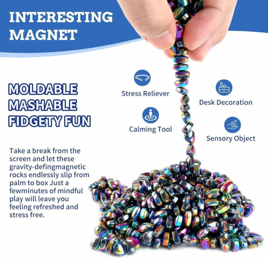 Matassari 550Pcs Magnetic Balls - Ferrite Fidget Toys for Adults, Stress Relief Sensory Desk Toys for Office, Anxiety Relief Magnetic Putty, 550 Piece Set