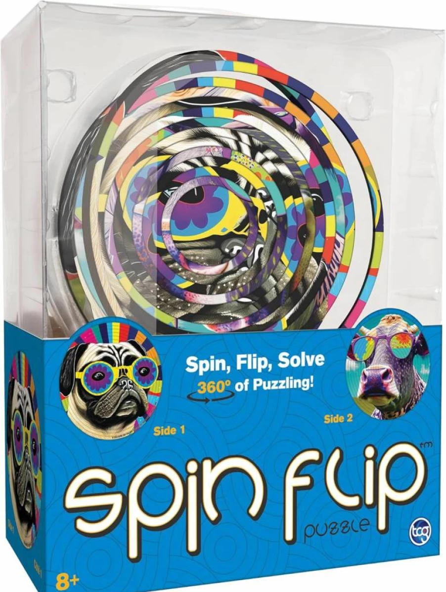 TCG Toys Spin Flip Puzzle: 3D Brain Teaser Game for Adults & Kids, Fun Fidget Toy for Stress Relief, Portable Abstract Puzzle Challenge