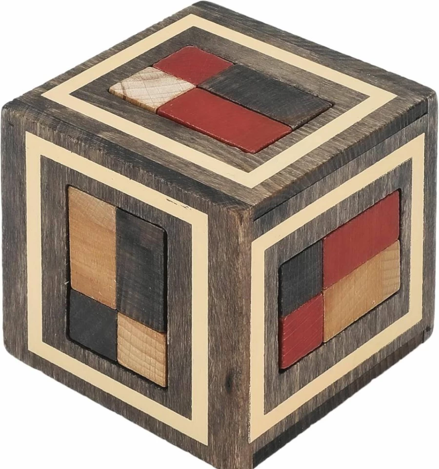 Sharp Brain Zone 3D Wooden Puzzle Box – Challenging Brain Teaser Game for Kids & Adults, Mind Boosting Desk Toy, Educational STEM Gift for Ages 8+ (Brown)