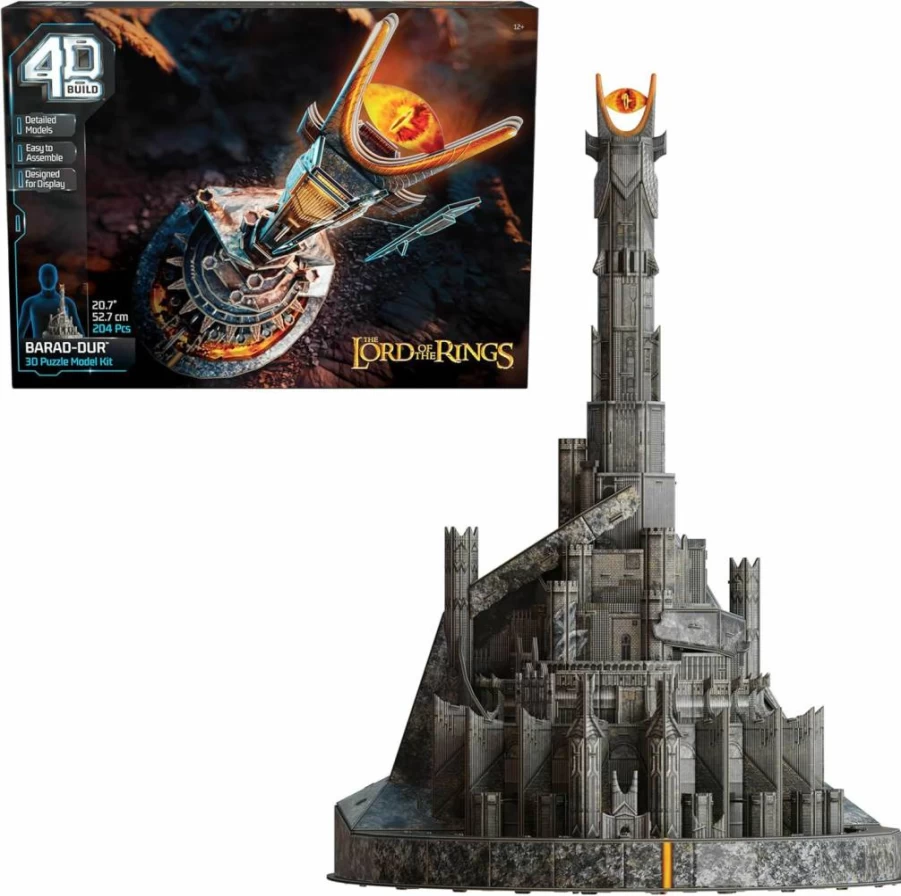 4D Build Barad-Dur Eye of Sauron 3D Puzzle Kit – Lord of the Rings Collectible Building Set for Adults & Teens, 204-Piece DIY Model for Home & Desk Decor, Ages 12+