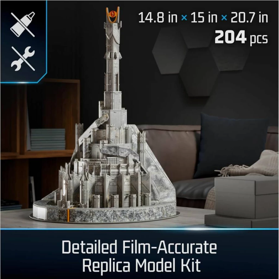 4D Build Barad-Dur Eye of Sauron 3D Puzzle Kit – Lord of the Rings Collectible Building Set for Adults & Teens, 204-Piece DIY Model for Home & Desk Decor, Ages 12+