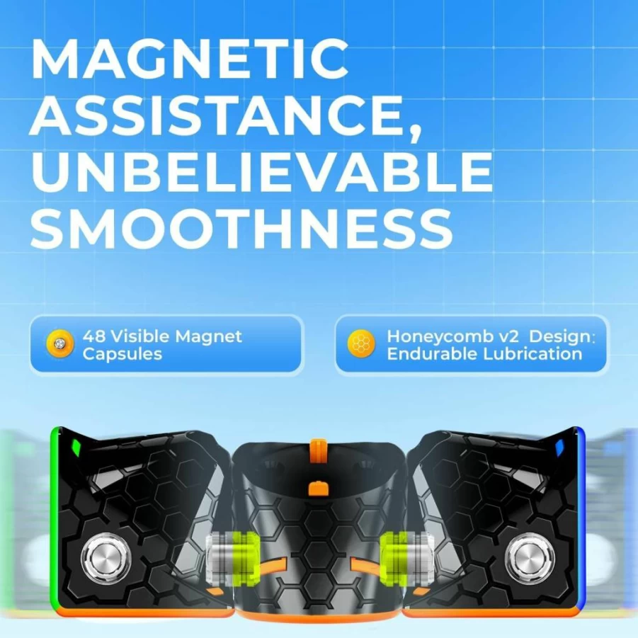 GAN 356 M 3x3 Magnetic Speed Cube Stickerless Puzzle Toy for Adults & Kids - Professional Smooth Fast Turning Magic Cube by GAN