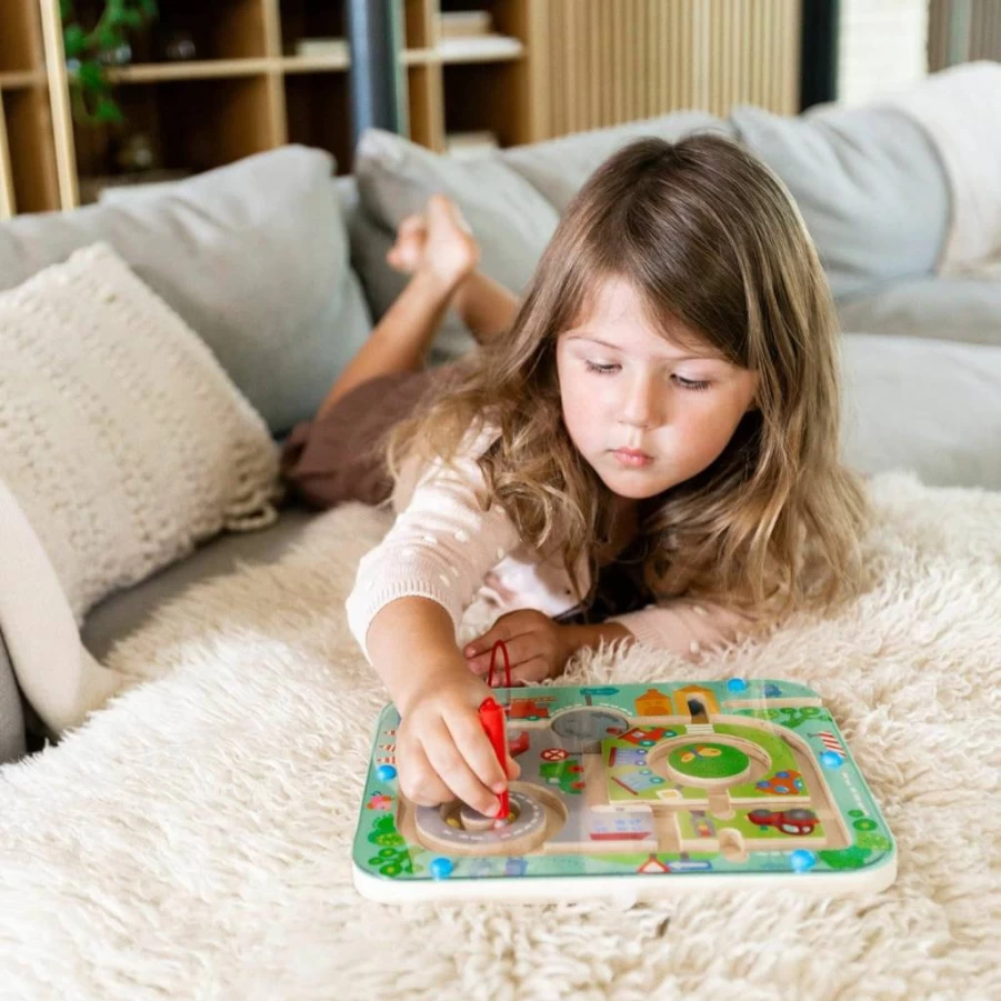 HABA Magnetic Maze Puzzle Toy - Busy Board for Toddlers 2-4, Educational Travel Game for Preschool Kids