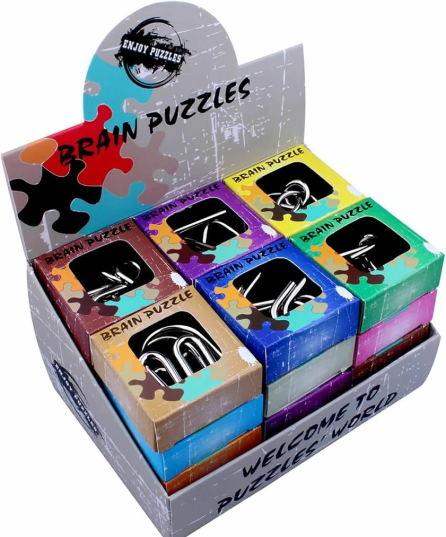 Ahyuan 24 Pack Metal Wire Puzzles Set - IQ Brain Teaser Games for Kids & Adults, Educational STEM Toys, Stress Relief Magic Trick Party Favors in Gift Box