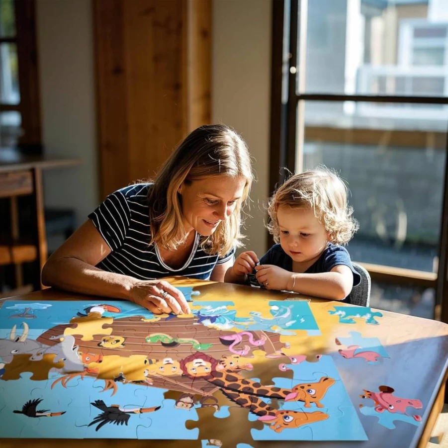 LovesTown Jumbo 48-Piece Animal Floor Puzzle for Kids, 3x2 FT Educational Learning Toys for Preschool & Family Fun