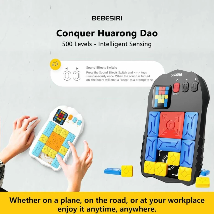 BEBESIRI Super Slide Puzzle Game - Electronic Brain Teaser Toy with 500+ Levels, Fun Unblock Sliding Puzzle for Kids & Adults