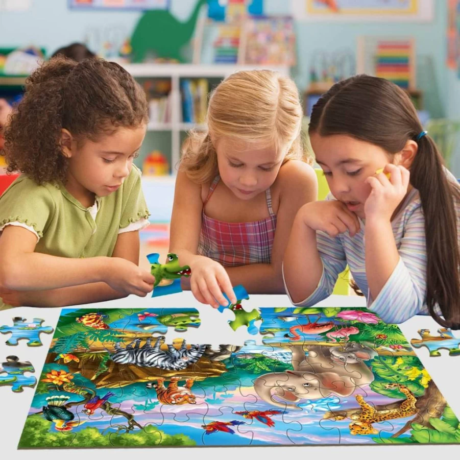 Unolidrom 2-Pack Kids Puzzles Ages 3-8 - 60 Piece Ocean & Forest Animal Learning Toys for Boys & Girls, Educational Preschool Puzzles (4-6-8 Year Olds)