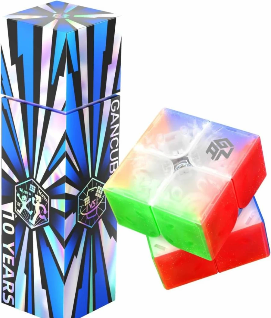 GAN 251 M Leap 10th Anniversary Edition – Magnetic 2x2 Speed Cube Puzzle with 56 Magnets for Kids & Adults – Mini Brain Teaser Fidget Toy