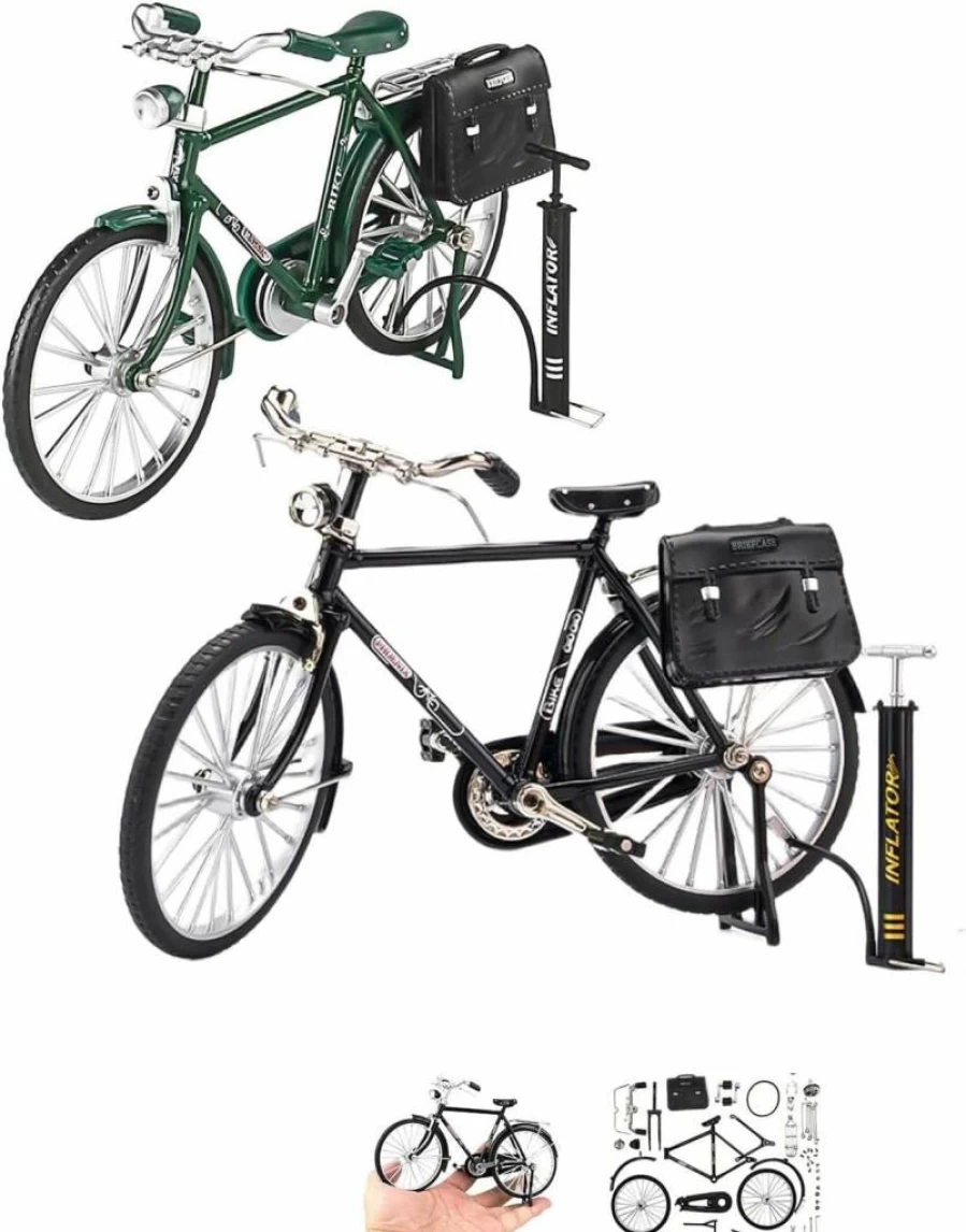 UMESEE 3D Metal Puzzle Bike DIY Building Kit for Adults & Teens - Mini Bicycle Model, Black & Green Craft Kits, Beginner-Friendly Assembly Toy