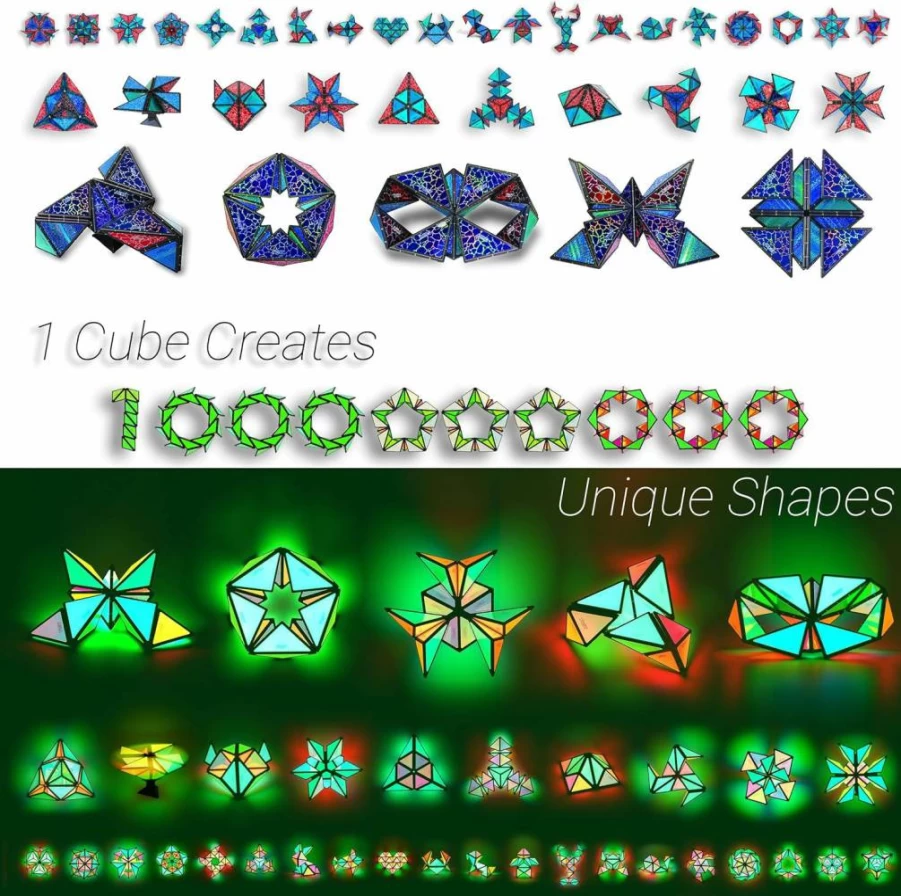 TOSY Magnetic Pyramid Puzzle - 243 Rare Earth Magnets, 12-Piece STEM Toy with Holographic Design, Transformable Building Blocks for Creative Play & 4th of July Decor