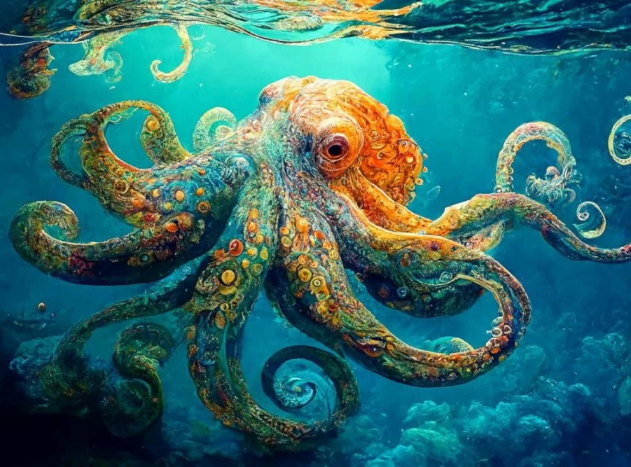 Cross & Glory 1000-Piece Jigsaw Puzzle for Adults: Ocean's Opus Majestic Medusa – Vibrant Undersea Firework Jellyfish Challenging Puzzle
