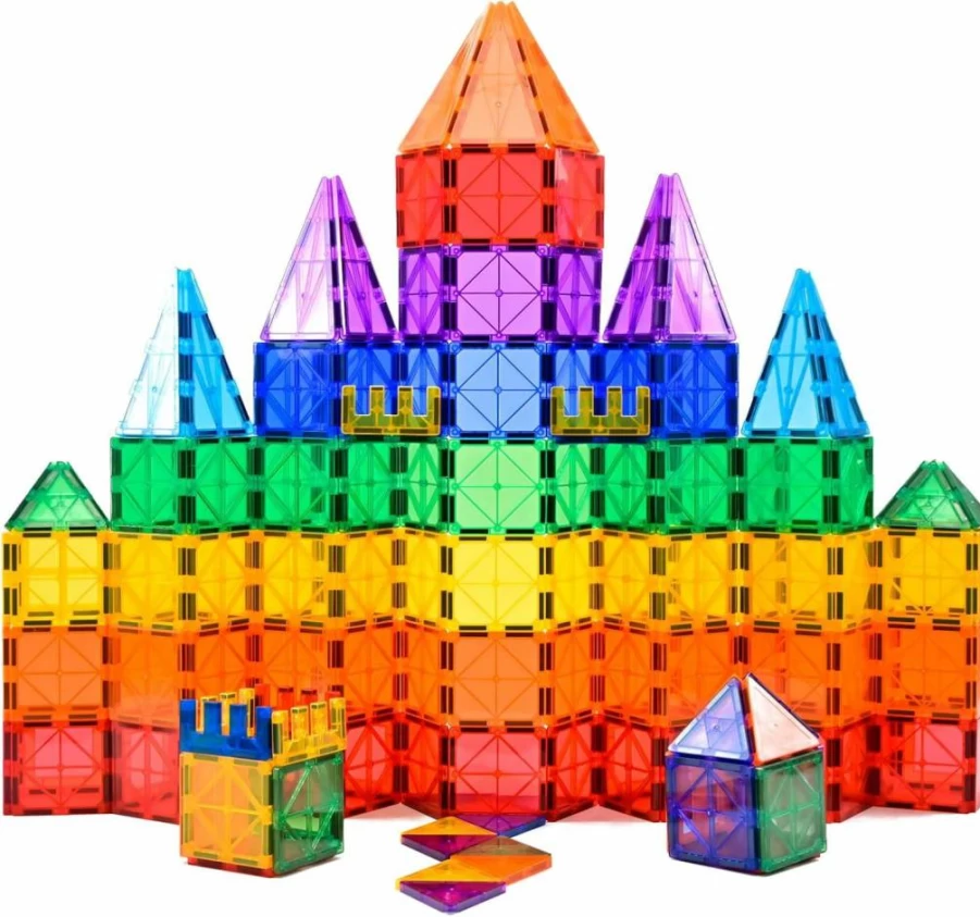 Gemmicc 63-Piece Magnetic Building Blocks Set, STEM Educational Magnet Toys for Kids, 3D Construction Stacking Puzzles for Boys & Girls, Classic Magnetic Tiles Learning Kit