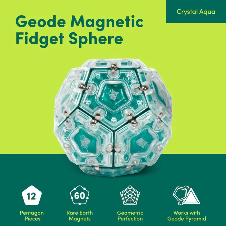 Speks Geode Magnetic Fidget Sphere - Stress Relief Sensory Toy for Adults & Teens 14+, Desk Toy Gift for Anxiety, Easter Basket Stuffer, Mile High Edition