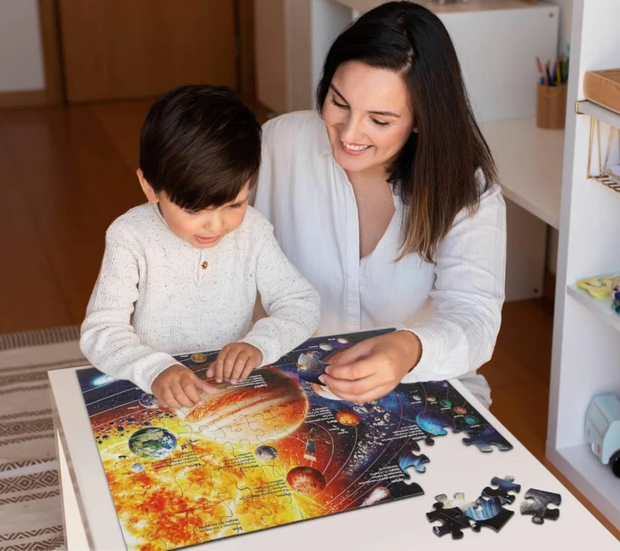 OSBOO 100-Piece Solar System Puzzle for Kids Ages 4-8 - Educational Space Toys with 8 Planets - STEM Learning Jigsaw for Boys & Girls