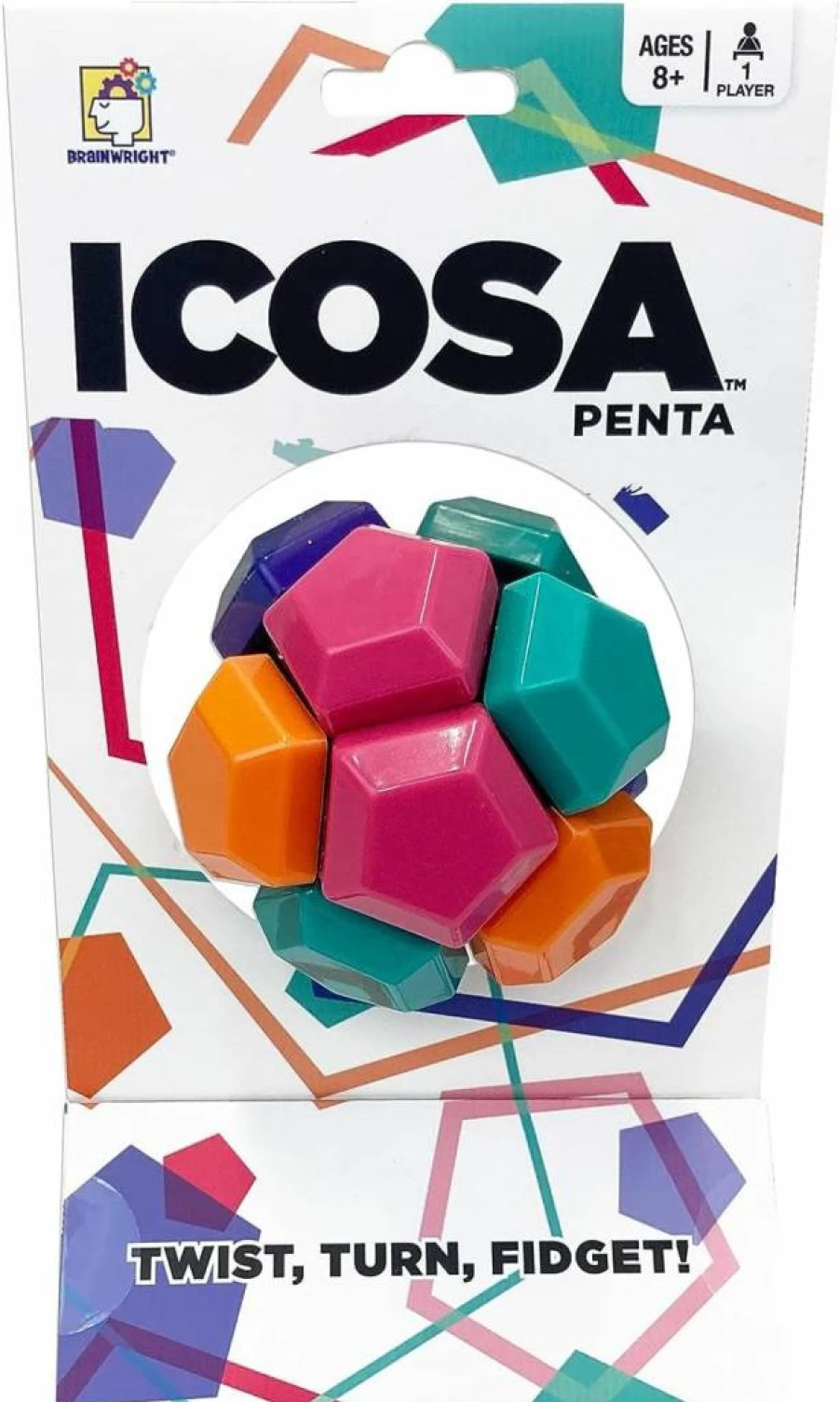 Brainwright Icosa Atomic Fidget Ball - Stress Relief Toy for Adults & Kids, Twist & Turn Fidgeting Sensory Tool