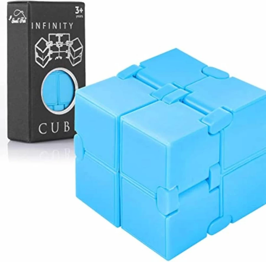 SMALL FISH Infinity Cube Fidget Toy for Stress Relief - Sensory Fidget Cube for Adults & Kids, Anti-Anxiety Hand Game, Cool EDC Mini Gadget for Focus and Relaxation
