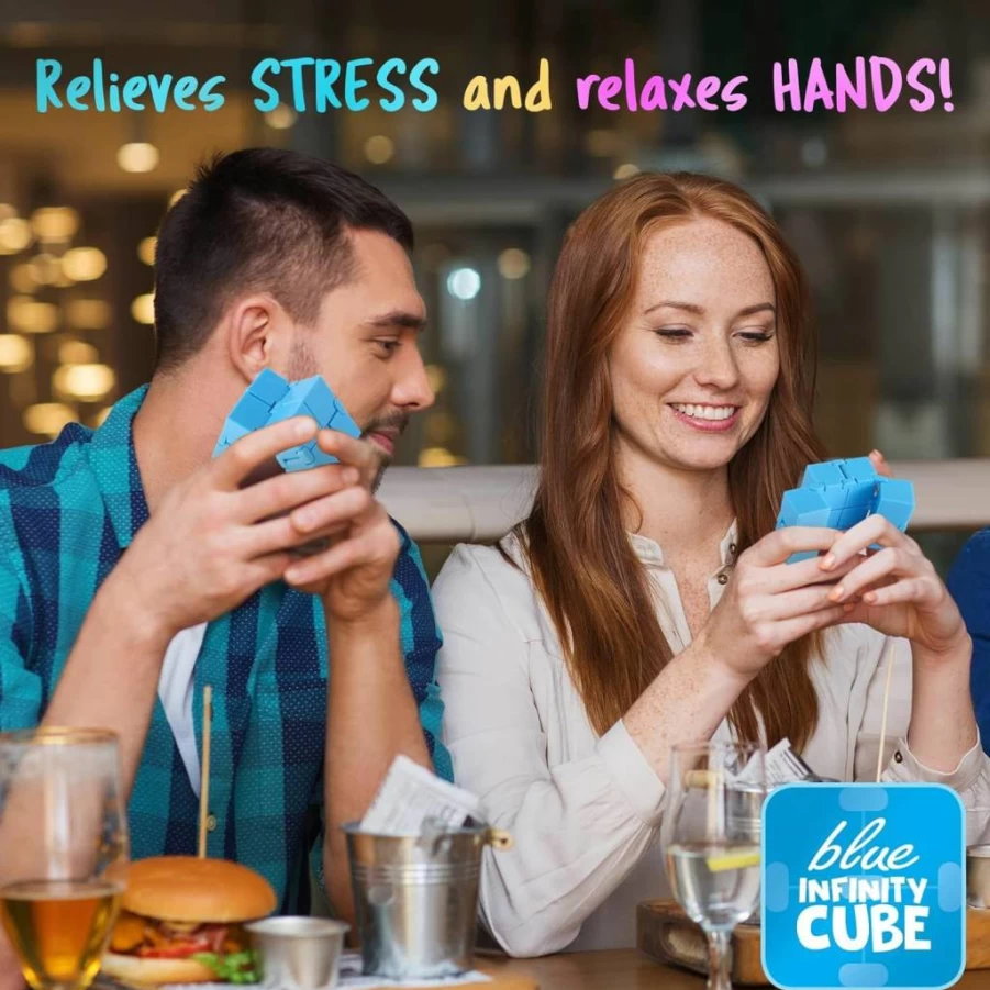 SMALL FISH Infinity Cube Fidget Toy for Stress Relief - Sensory Fidget Cube for Adults & Kids, Anti-Anxiety Hand Game, Cool EDC Mini Gadget for Focus and Relaxation