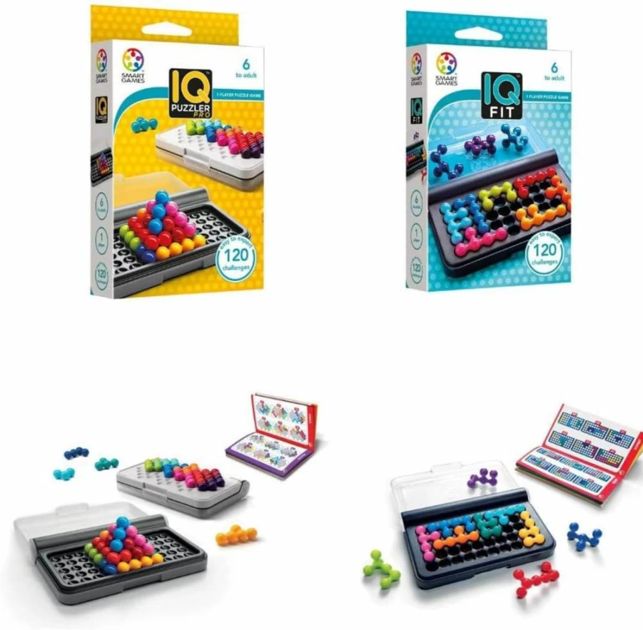 SmartGames IQ Bundle: 3D Puzzle Pro & IQ Fit with 240 Challenges for Ages 6 to Adult