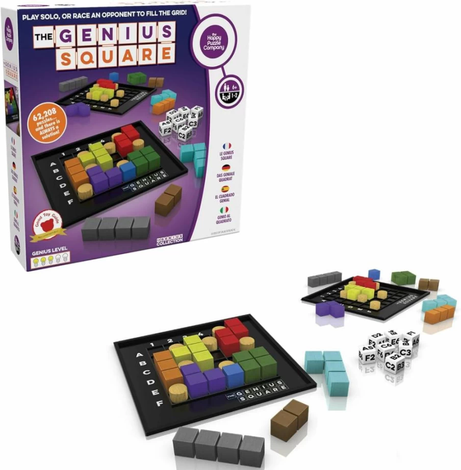 STEM Puzzle Game by The Happy Puzzle Company – Award-Winning Problem Solving Challenge with 60,000+ Solutions, Dice Rolling & Grid Strategy for All Ages