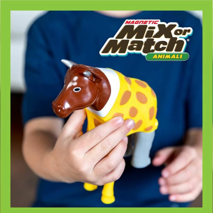 POPULAR PLAYTHINGS Magnetic Jungle Animal Toy Set - 16 Piece Mix & Match STEM Learning Game for Kids