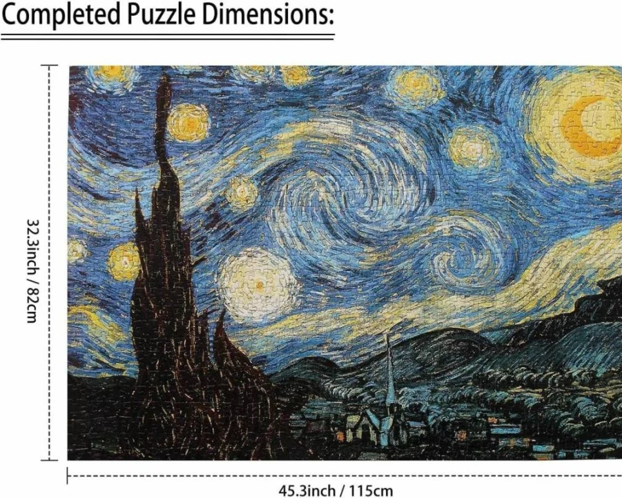 LUUFAN 3000-Piece Starry Night Jigsaw Puzzle for Adults - Challenging Educational Puzzle, Family Fun Activity, Large 45.27 x 32.28 Inch Art Puzzle for Relaxation & Creativity