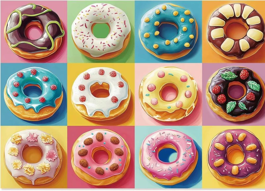Motiloo 500-Piece Donut-Themed Jigsaw Puzzle for Adults & Families - Colorful Puzzle Challenge for Group Fun & Relaxation