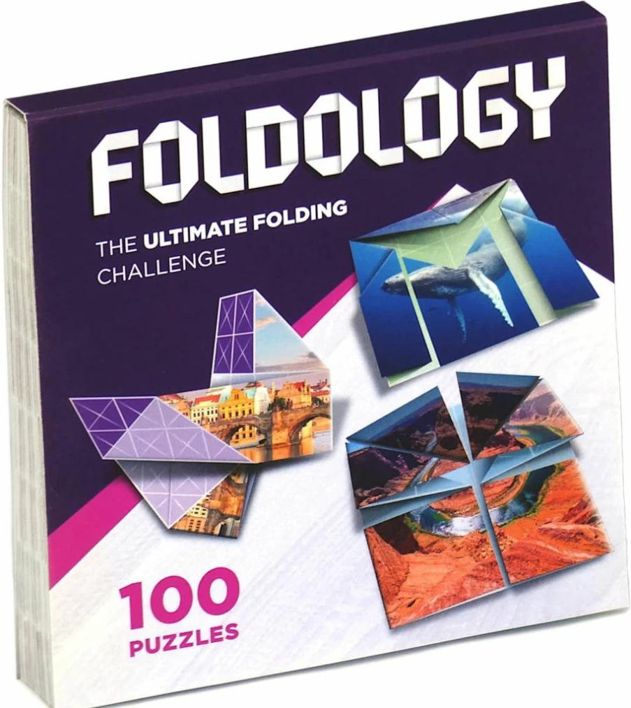 FOLDOLOGY Origami Puzzle Game: 100 Paper-Folding STEM Challenges for Teens & Adults – Creative Brain Teaser Travel Toy Gift for Ages 10+