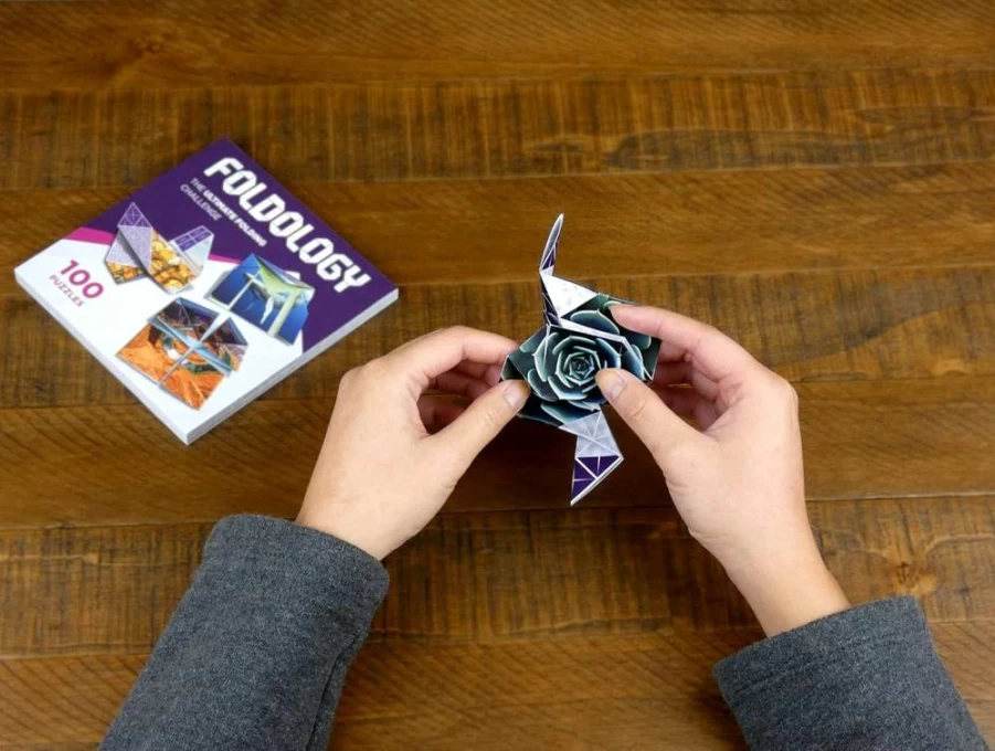 FOLDOLOGY Origami Puzzle Game: 100 Paper-Folding STEM Challenges for Teens & Adults – Creative Brain Teaser Travel Toy Gift for Ages 10+