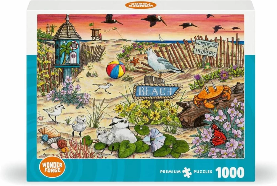 Wonder Forge Don't Disturb The Plovers 1000-Piece Jigsaw Puzzle for Adults | Amazon Exclusive Puzzle with Vibrant Art & Precision Fit