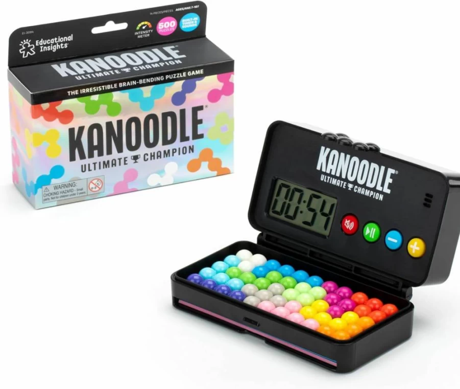 Educational Insights Kanoodle Ultimate Champion: 3D Puzzle Brain Teaser Game with Timer, Portable Travel Logic Toy for Kids, Teens & Adults Ages 7+, Single Player Challenge