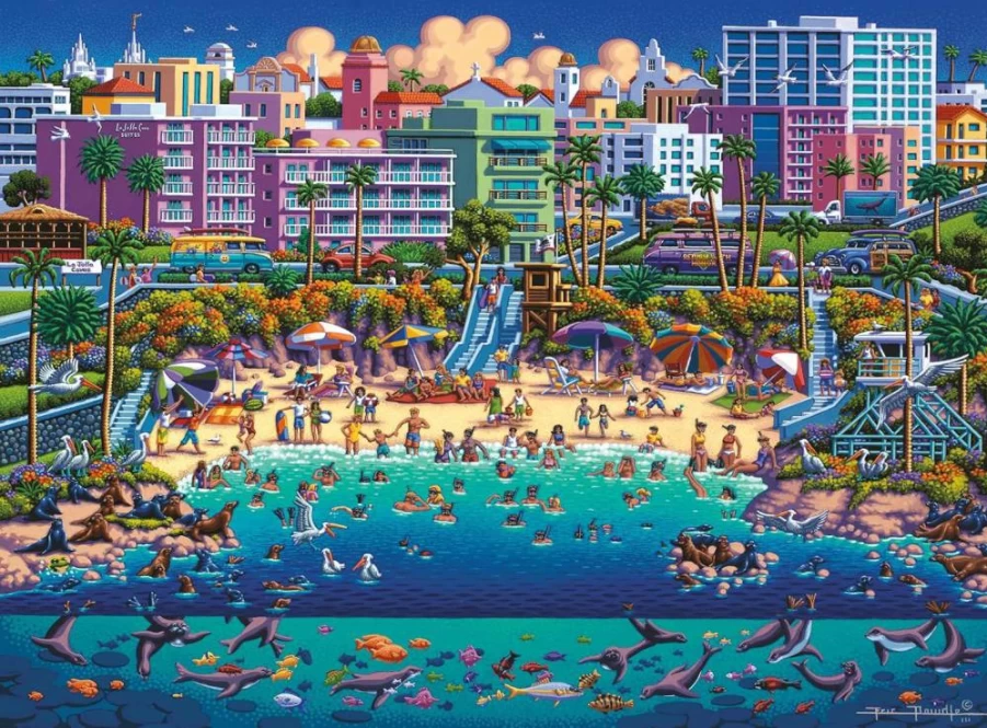 Buffalo Games - Disney Peter Pan Mermaid Lagoon 1000-Piece Jigsaw Puzzle with Poster, Blue Core Board, Challenging Family Fun, Giftable Display Box