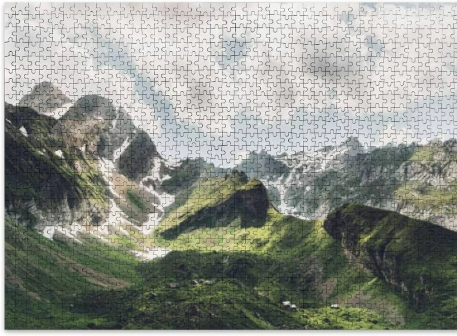 VETEB 500-Piece Wooden Jigsaw Puzzle for Adults - Scenic Switzerland Mountain Landscape, Family Educational Game & Home Decor Art