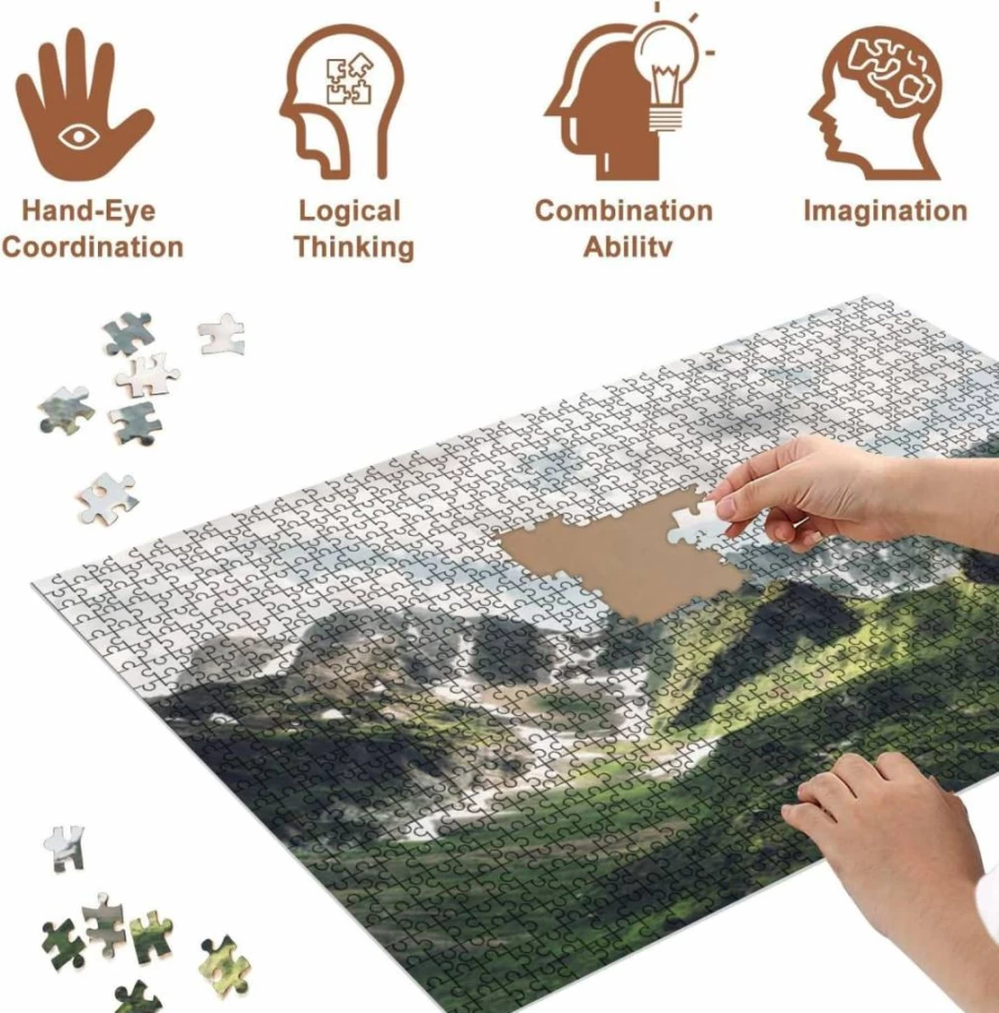 VETEB 500-Piece Wooden Jigsaw Puzzle for Adults - Scenic Switzerland Mountain Landscape, Family Educational Game & Home Decor Art