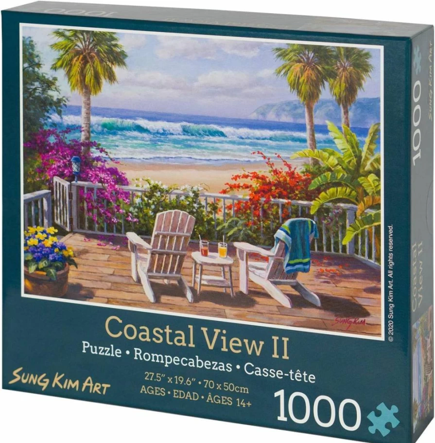 Sung Kim Art 1000-Piece Jigsaw Puzzle for Adults - Coastal Cottage Landscape Puzzle, Premium Art Puzzle for Home Decor