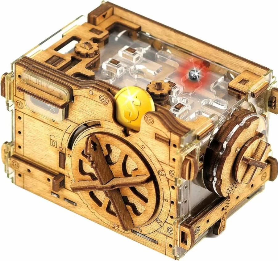 iDventure A-Maze-Ing Safe: 3D Marble Run Money Puzzle Box - Brain Teaser Escape Room Game for Adults - Unique Birthday Gift Gadget for Men & Women - Treasure Box Challenge