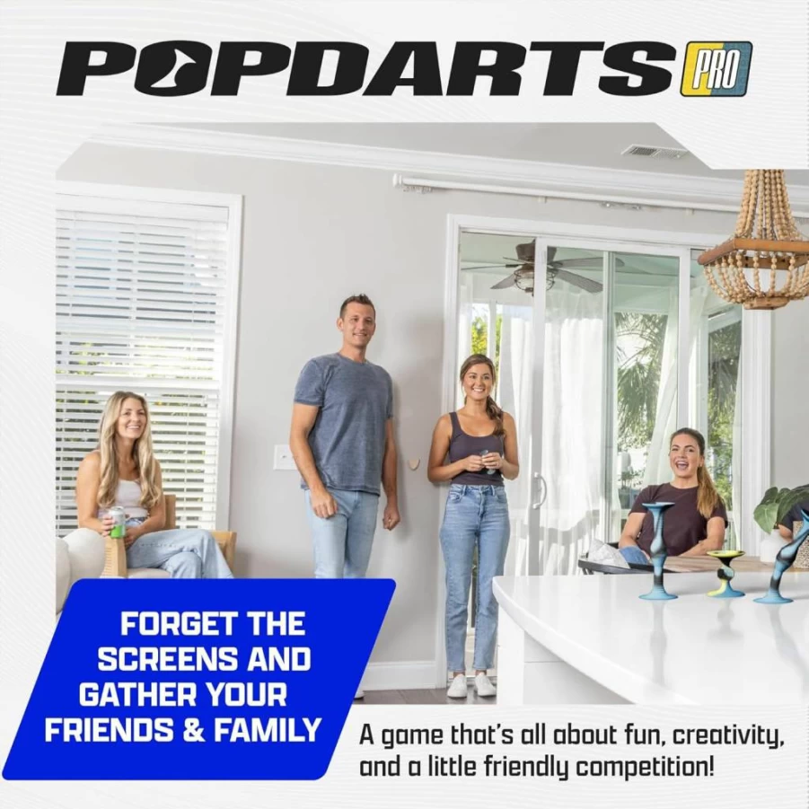 Popdarts Pro Pack - Suction Cup Throwing Game Set for Indoor & Outdoor Fun - Competitive Rizzle Edition