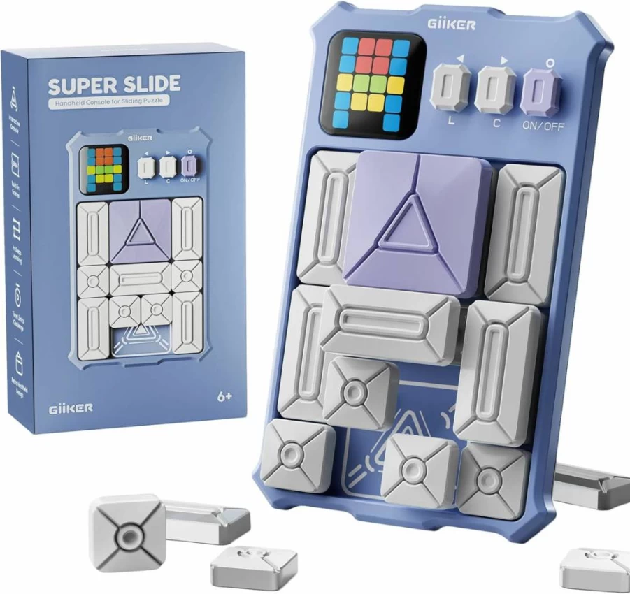 GiiKER Super Slide Puzzle Game - 500+ Brain Teaser Challenges, STEM Toys for Kids & Teens, Travel Games for Road Trips, Birthday Gifts & Easter Basket Stuffers for Boys & Girls