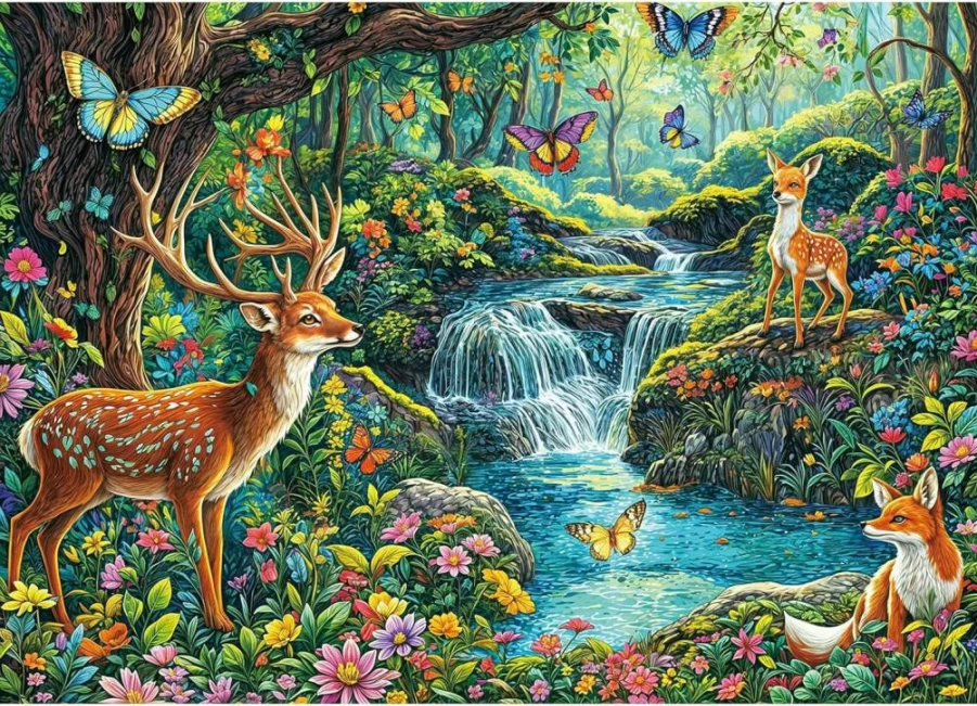 TangComplete 1000-Piece Forest Creek Jigsaw Puzzle for Adults - Challenging Impossible Puzzle Game for Family & Home Decoration