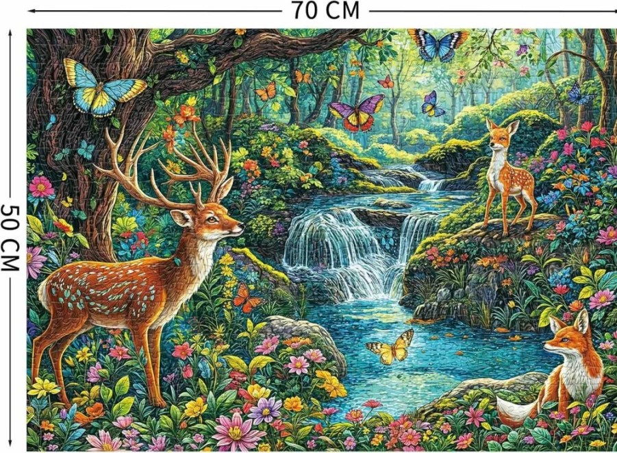 TangComplete 1000-Piece Forest Creek Jigsaw Puzzle for Adults - Challenging Impossible Puzzle Game for Family & Home Decoration