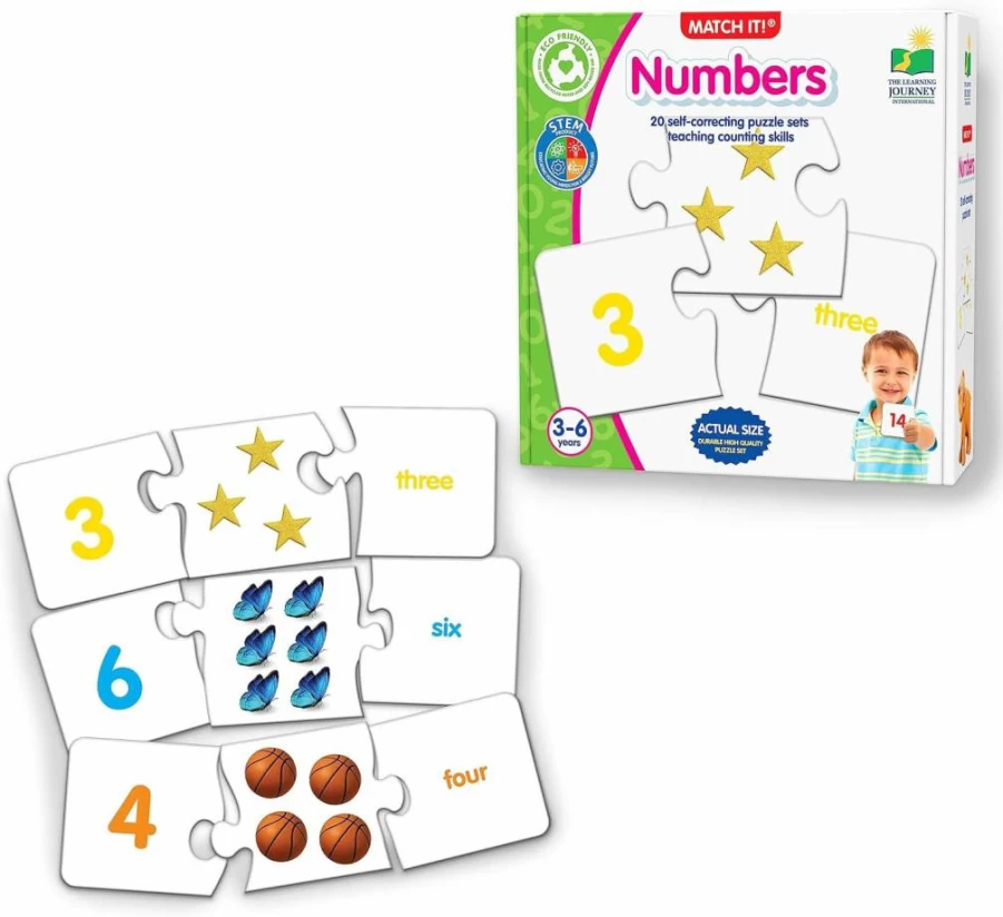 The Learning Journey Match It! Counting Puzzle - 30-Piece Self-Correcting Number & Math Learning Game for Preschool Kids - Award-Winning Educational Toy