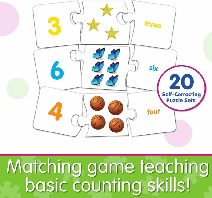 The Learning Journey Match It! Counting Puzzle - 30-Piece Self-Correcting Number & Math Learning Game for Preschool Kids - Award-Winning Educational Toy