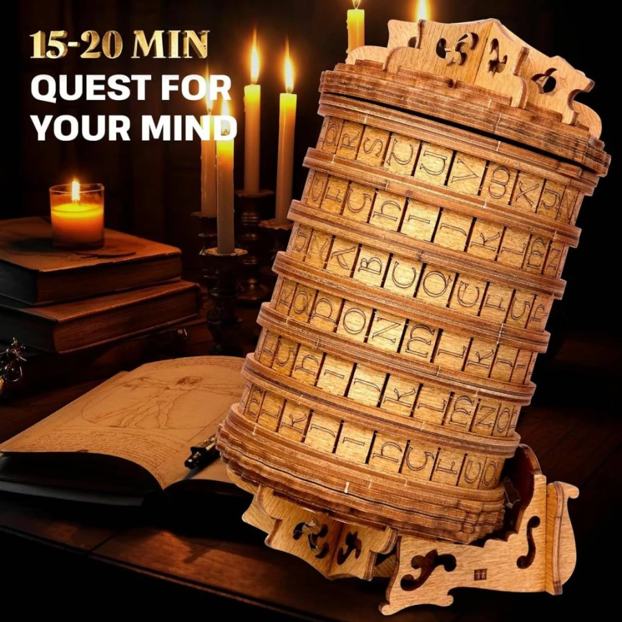 ESC WELT Space Box 3D Wooden Puzzle - Birch Brain Teaser for Adults, Challenging Puzzle Box for Birthday Parties & Family Game Nights