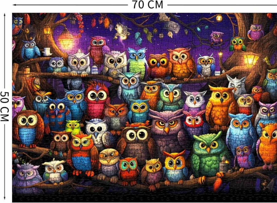 TangComplete 1000-Piece Owl Family Jigsaw Puzzle for Adults – Challenging Impossible Puzzle Game & Home Decor Gift