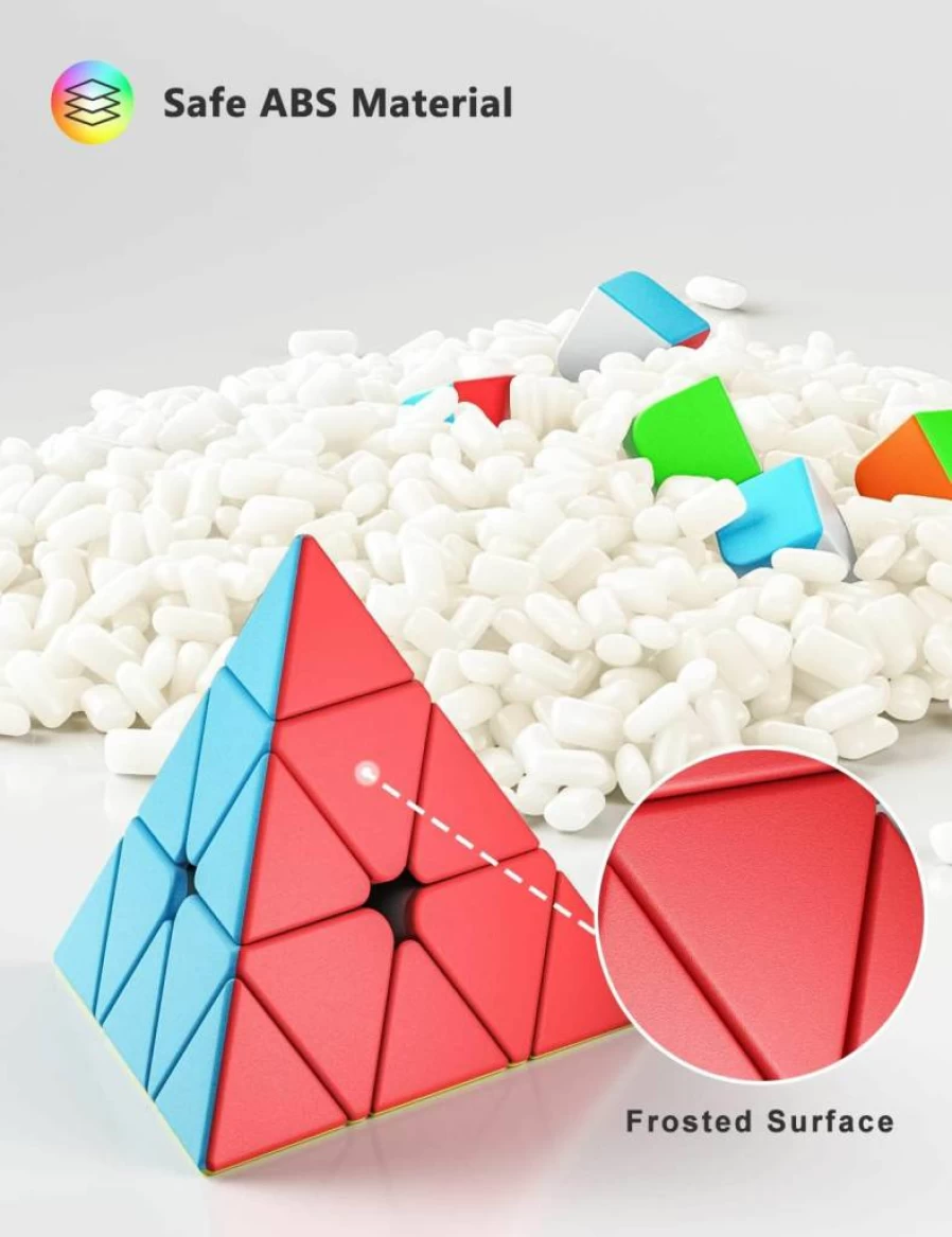 Vdealen Speed Cube Set - 2x2, 3x3, and Pyramid Stickerless Magic Cubes Bundle for Kids, Teens, Adults - Perfect Puzzle Toys for Birthday, Christmas, Stocking Stuffers Gifts