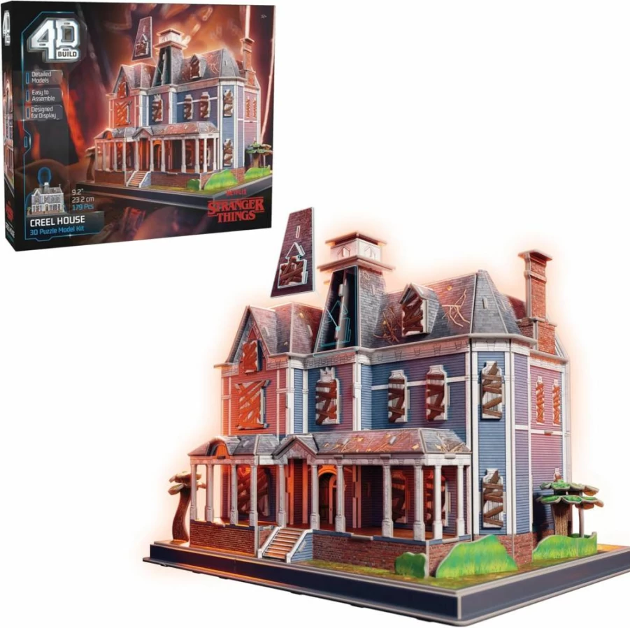 4D Build Stranger Things Creel House 3D Puzzle Kit - 179-Piece Collectible Model for Adults & Teens, DIY Desk Decor, Building Toy for Ages 12+