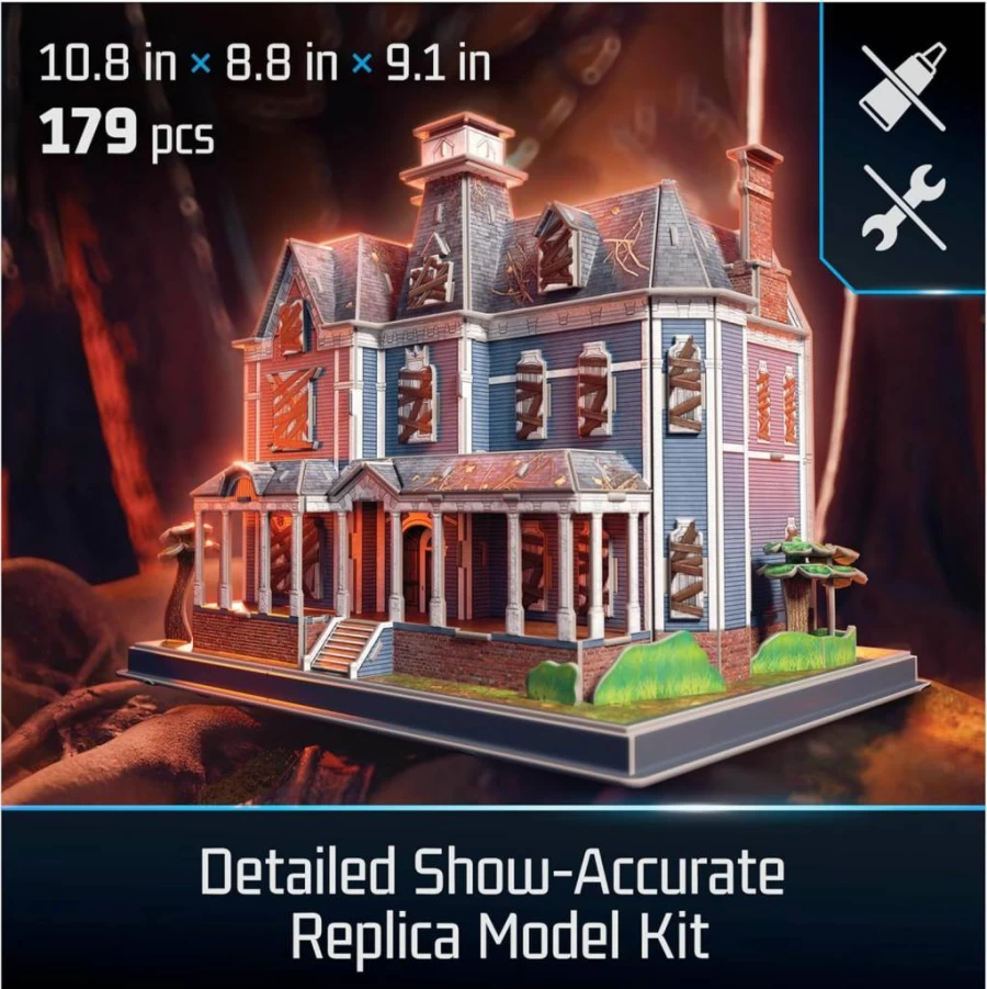 4D Build Stranger Things Creel House 3D Puzzle Kit - 179-Piece Collectible Model for Adults & Teens, DIY Desk Decor, Building Toy for Ages 12+